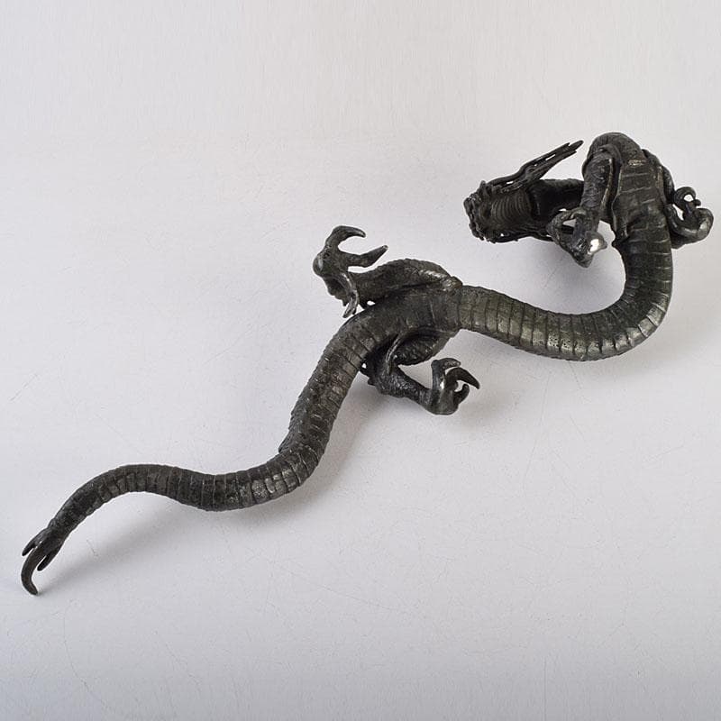 オベサス　時代金工　古銅鍍金　龍　置物　重さ約4kg　D　R9340H