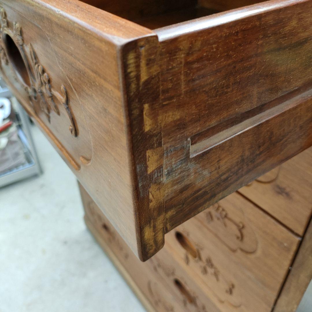 花梨？総無垢材。木製6段引き出し箪笥