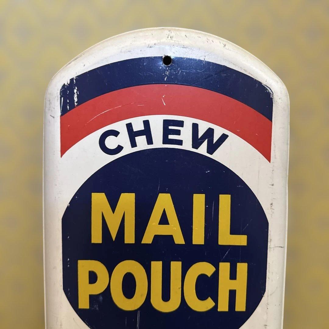 貴重 アメリカ製 US MAIL POUCH ブリキ看板 ガラスサーモメーター