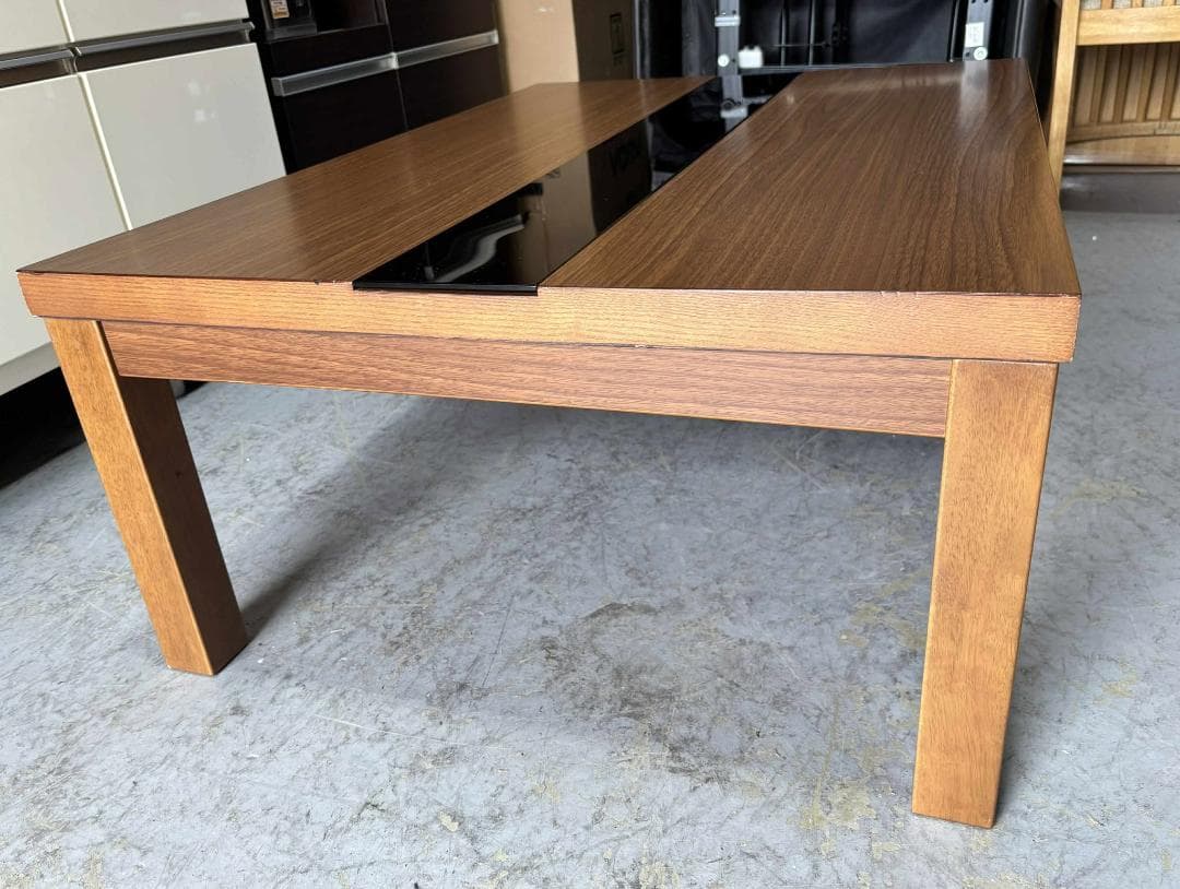 うさぎ 株式会社 プラス 木目 長方形 こたつトップ黒ガラス付幅106cm