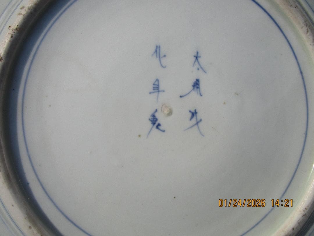 古伊万里　蛸唐草　大皿　裏銘あり　江戸期保証　無傷と思います　1枚