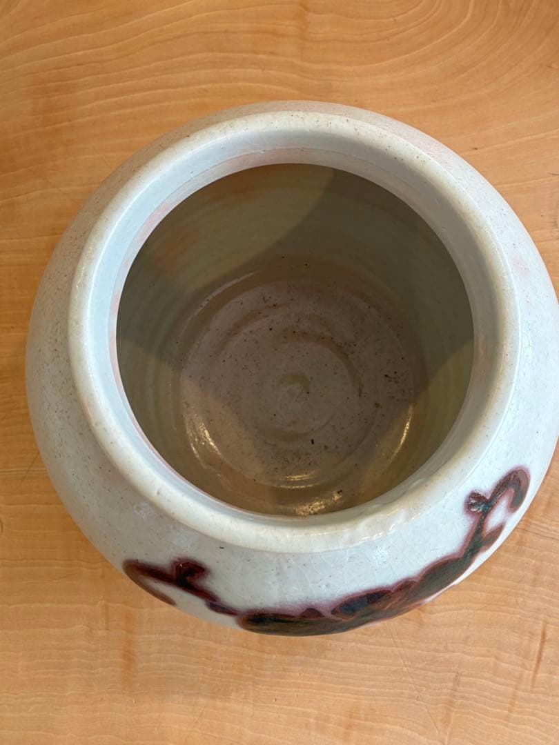 浦富焼 山下窯 辰砂釉花紋 鑑箱 吉田璋也 壺 花瓶 花器 花入 飾壺