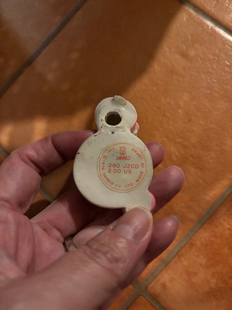 リトルツインスターズ　キキララ　キャンドルホルダー 陶器製　1976年　日本製