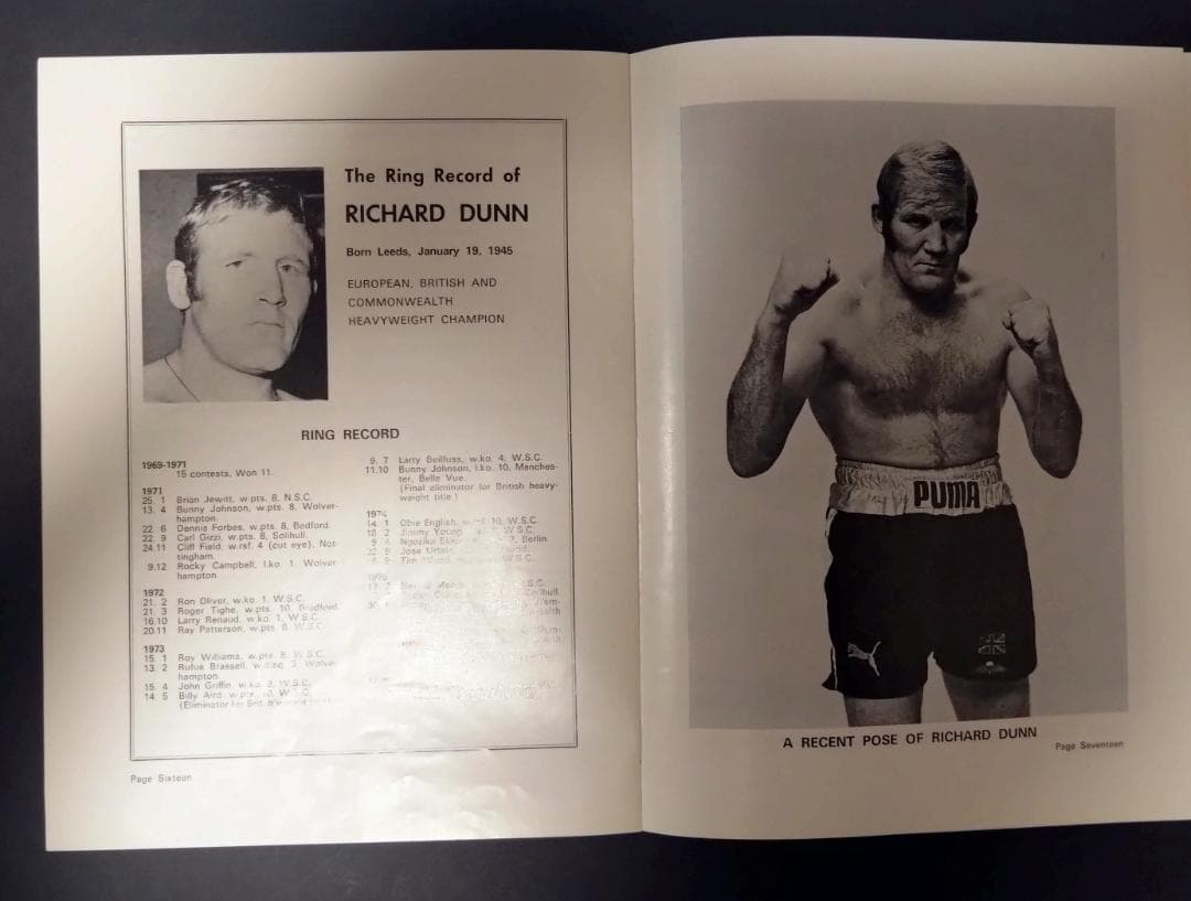 モハメド・アリ vs リチャード・ダン 　プログラム 1976年