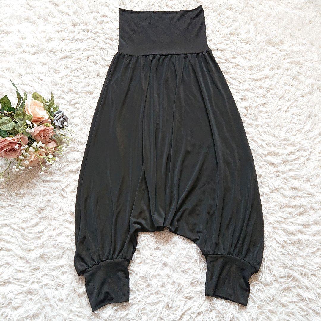 【萌】モユル センソユニコ サルエルパンツ 伸縮性あり ブラック 黒