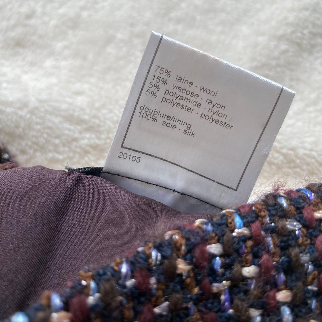 CHANEL ラメツイード スカート ボックスプリーツ ウール