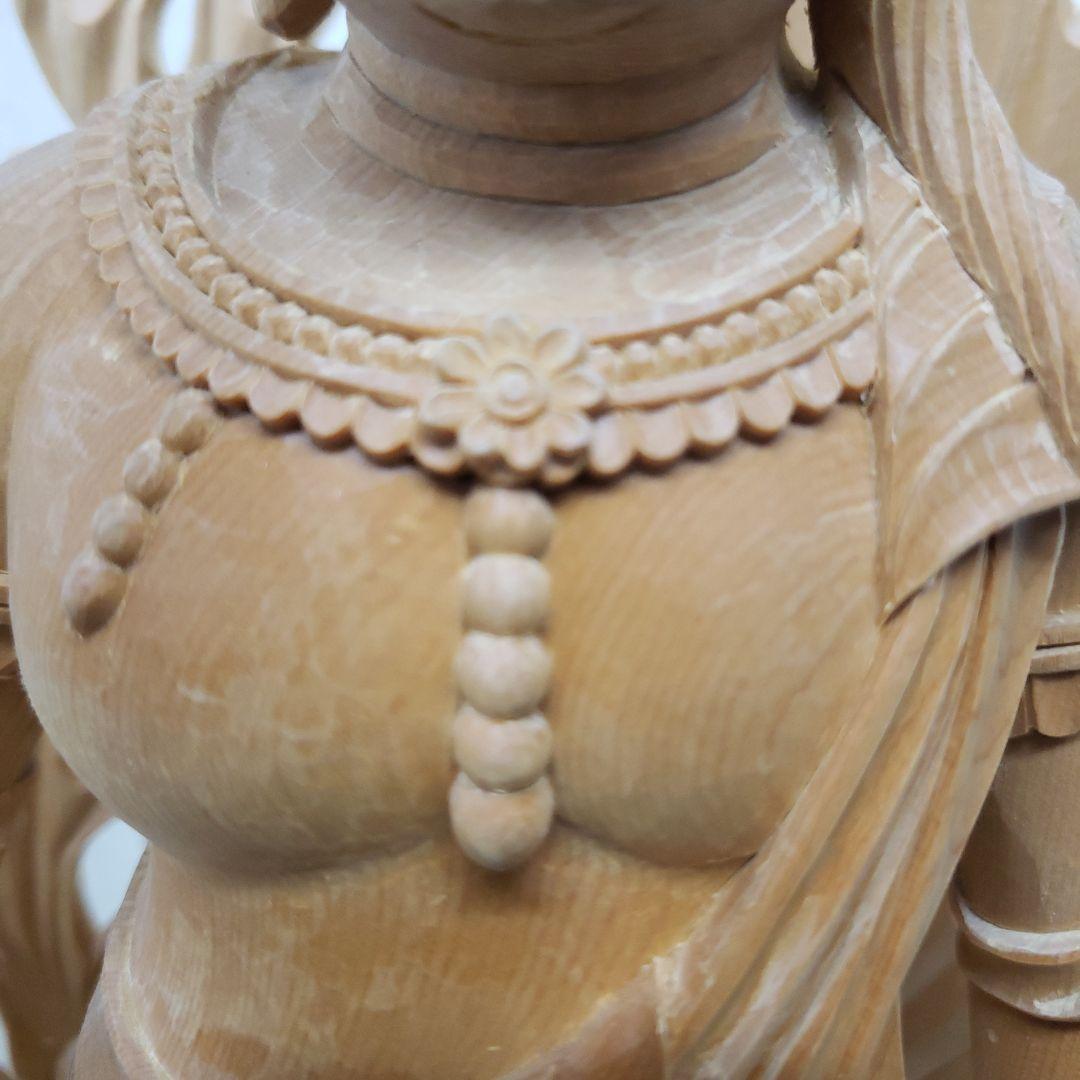 Ｂフライデー蔵出し特価極上彫り★白木材 不動明王立像１尺立★お不動さん火の鳥彫り