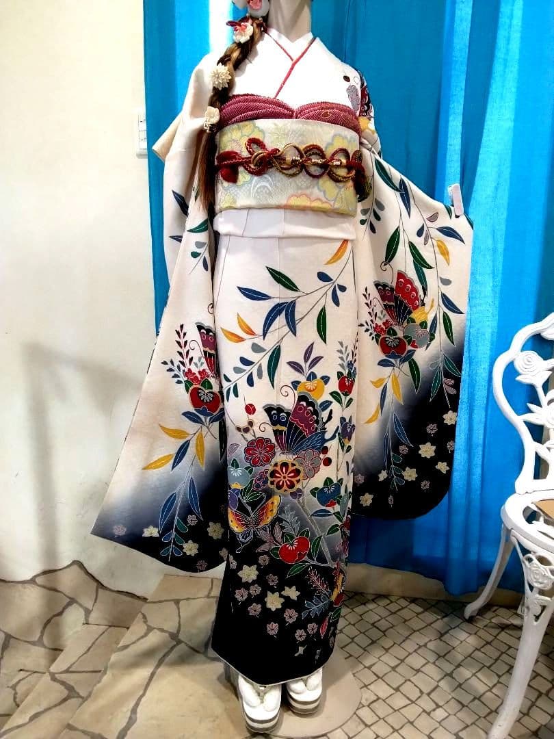 振袖フルセット、正絹振袖成人式、重ね衿、帯揚げ帯締め、西陣袋帯、襦袢
