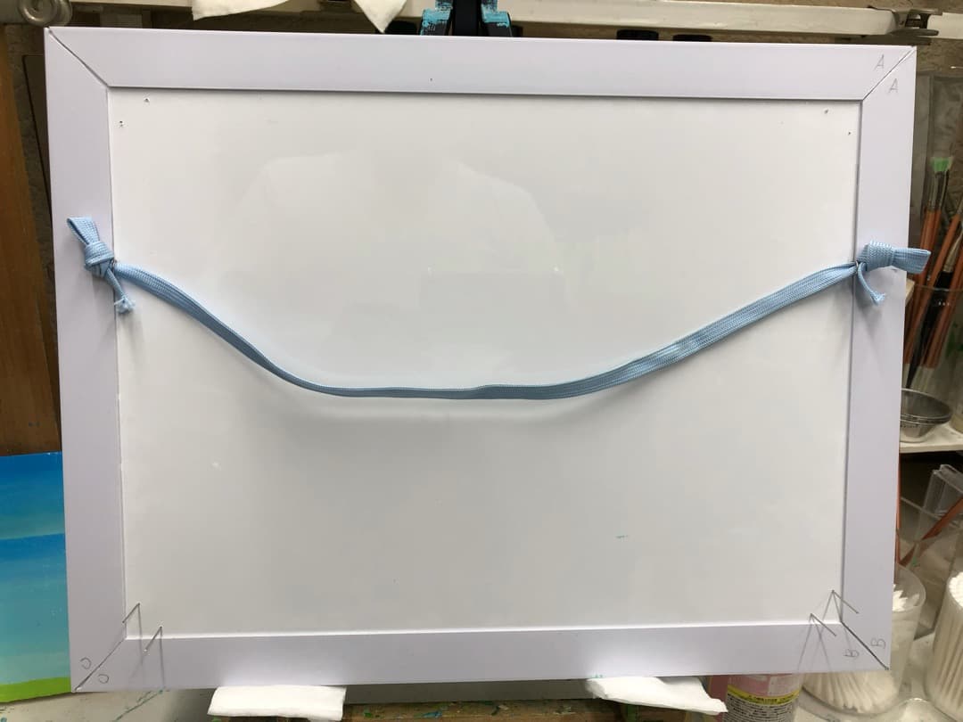 青いピエロNo3　アルルカン　油絵　絵画　絵　アート　インテリア　額入り