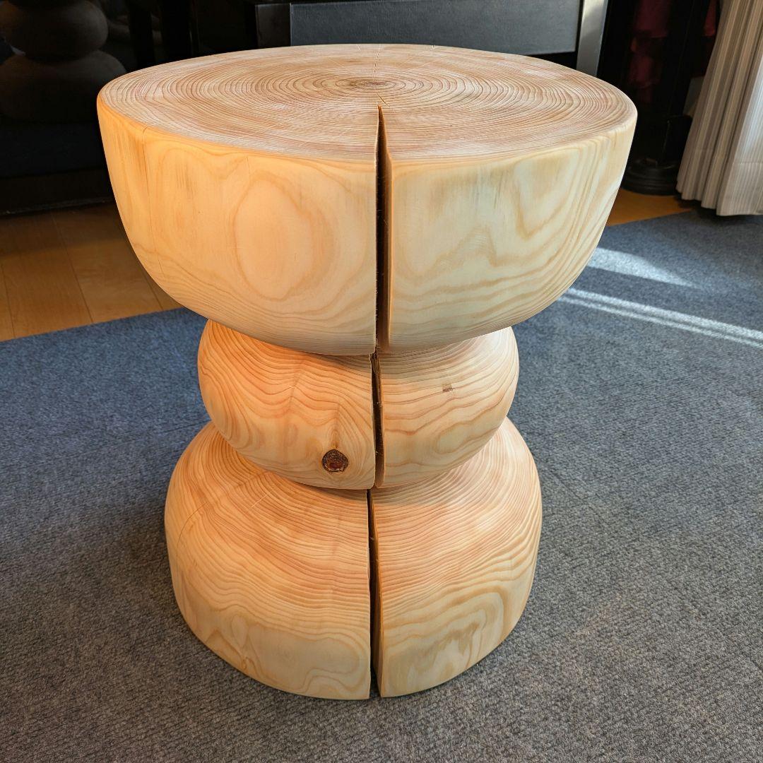 檜　切り株　丸太　椅子　スツール　 テーブル　高さ約41.5㎝
