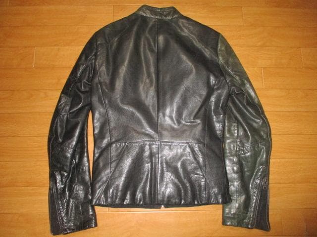 AX　アルマーニエクスチェンジ　２トーン　レザー　ライダースジャケット　SM