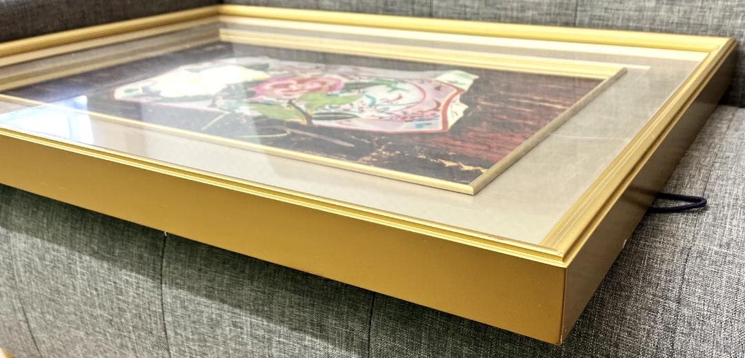 真作 小倉遊亀 版画 花と皿 リトグラフ 143/300