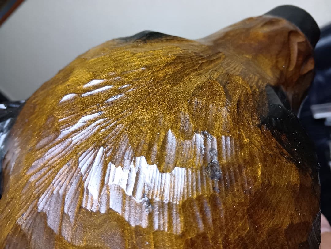 希少　ガラス目　アイヌ民芸　壁掛け　木彫り　熊　堀井民芸　サイン