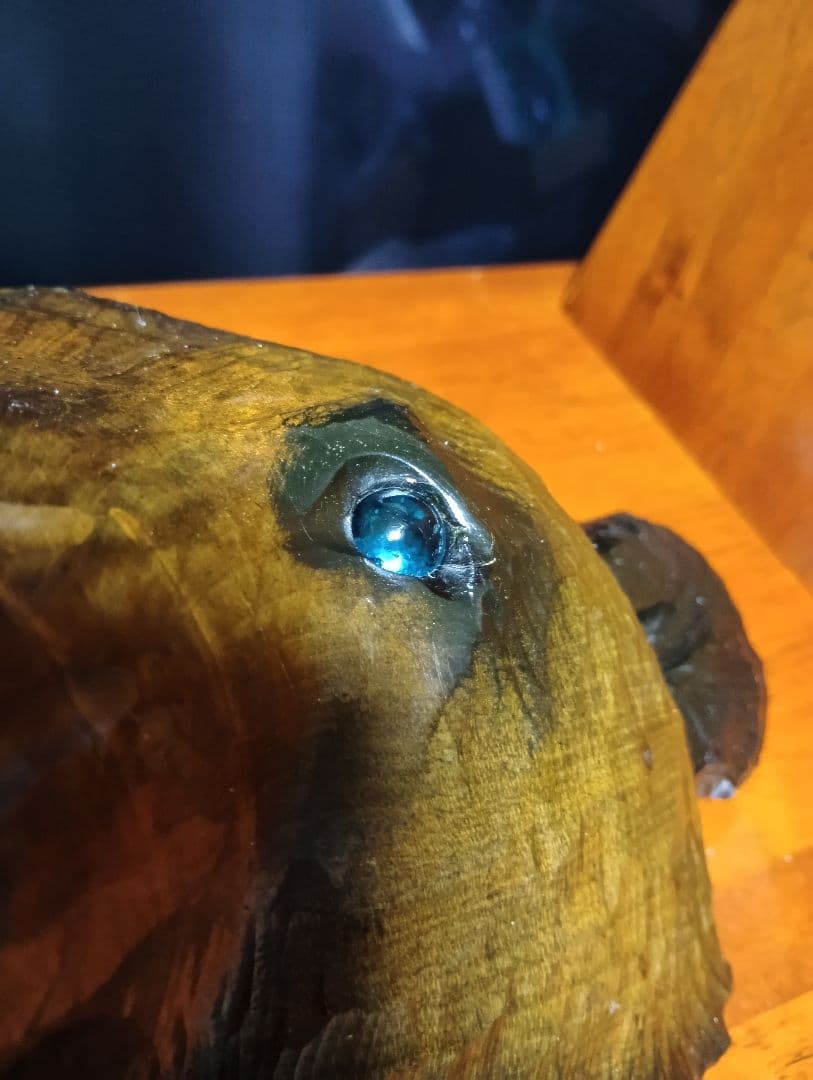 希少　ガラス目　アイヌ民芸　壁掛け　木彫り　熊　堀井民芸　サイン