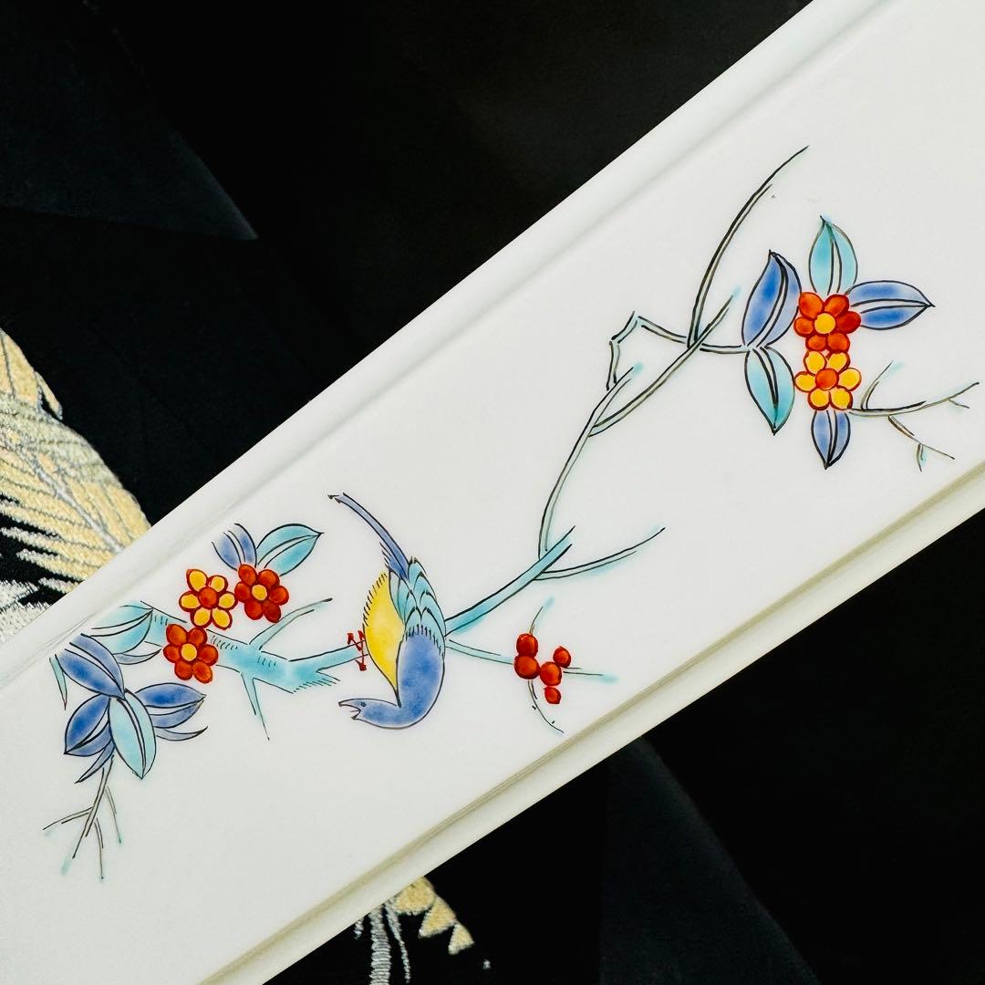 有田焼　柿右衛門　角福銘『渦福』　染錦花鳥文　花瓶　花生　1点