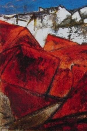 三岸節子、「グアディスの家」厳選、希少画集・額装画、人気作品、新品高級額 額装付