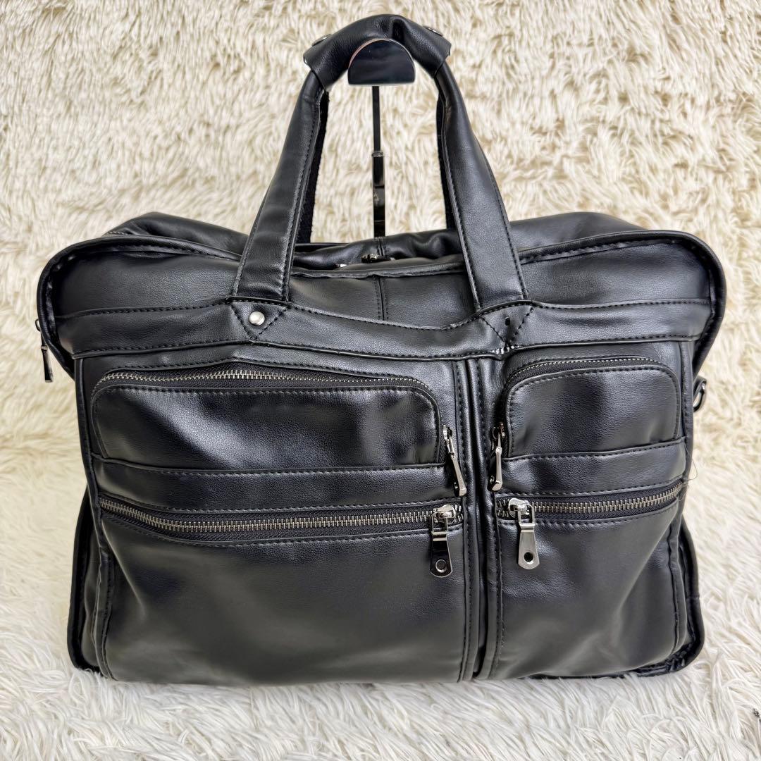 POLARE ORIGINAL 本革 ビジネスバッグ 17インチPC 黒