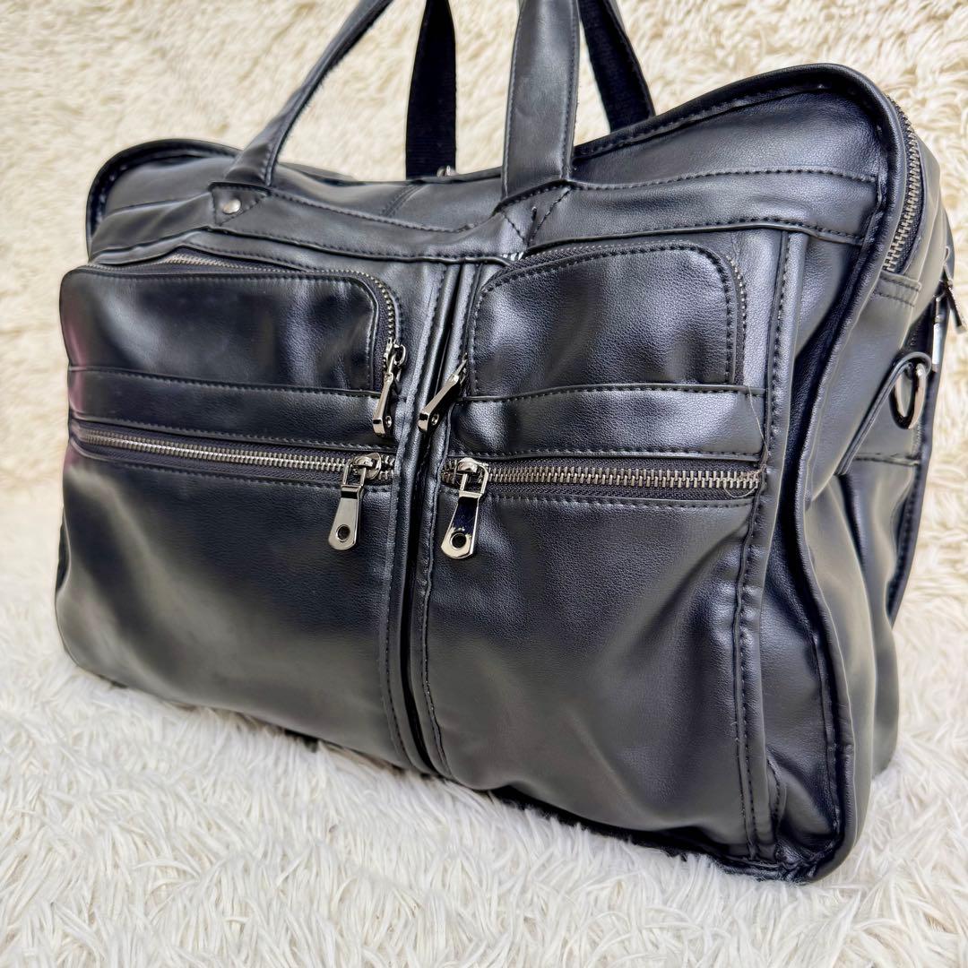 POLARE ORIGINAL 本革 ビジネスバッグ 17インチPC 黒