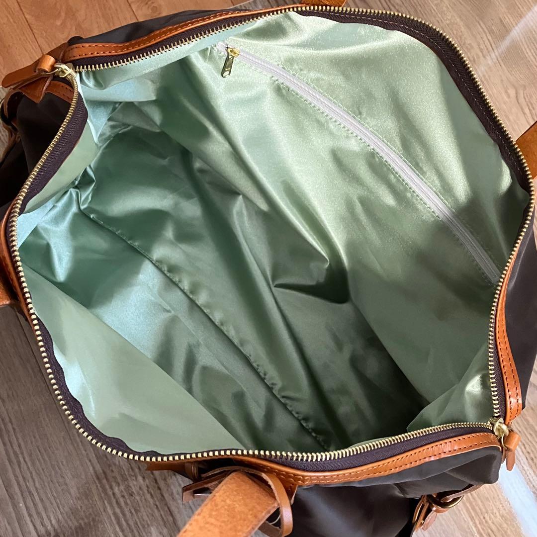 新品 HALEINE ボストンバッグ ナイロン レザー 軽量 旅行バッグ