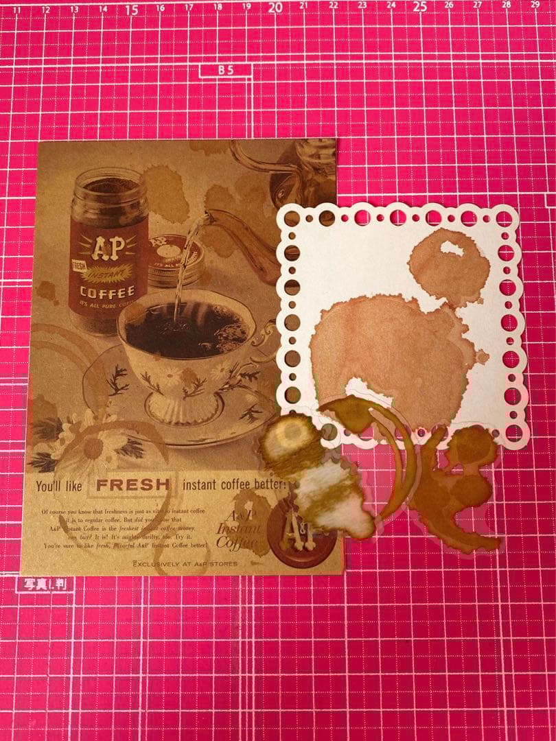 コラージュ素材セット ☆ ③ コーヒー染め風