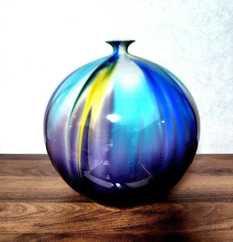 九谷焼　博峰窯　高さ25cm　釉彩　柴田博