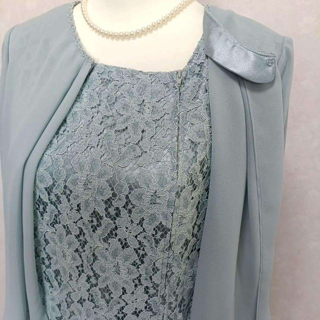 東京ソワール カバーアップ付きセミロングワンピース 大きいサイズ 15号