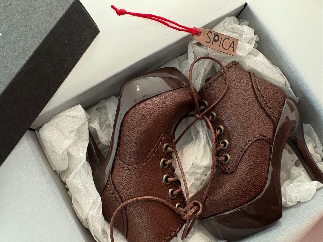 iMda4.3 ピンヒールブーツ ドールシューズ 靴 本革 人形 ハンドメイド