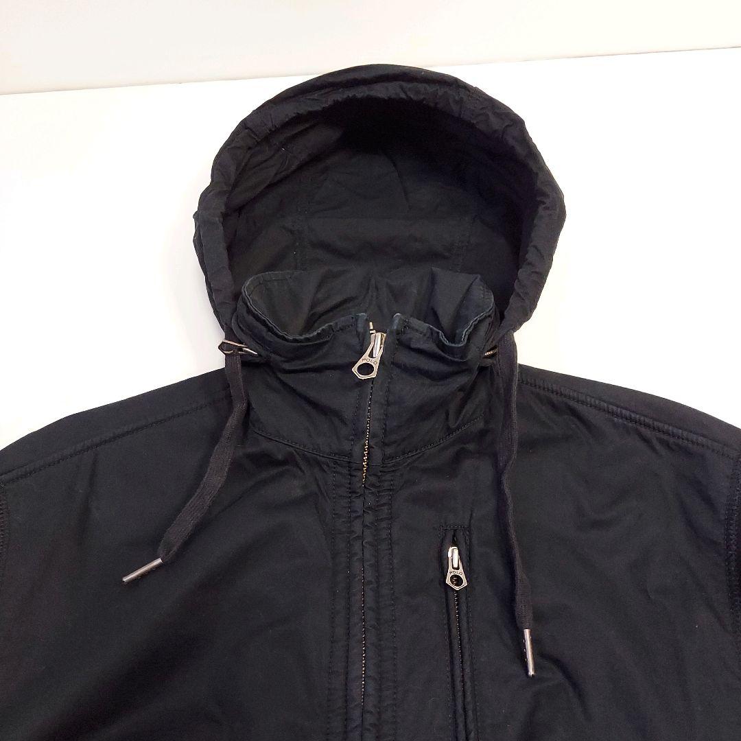 90s ポロバイラルフローレン 異素材レイヤード 裏起毛 ブルゾン L 黒