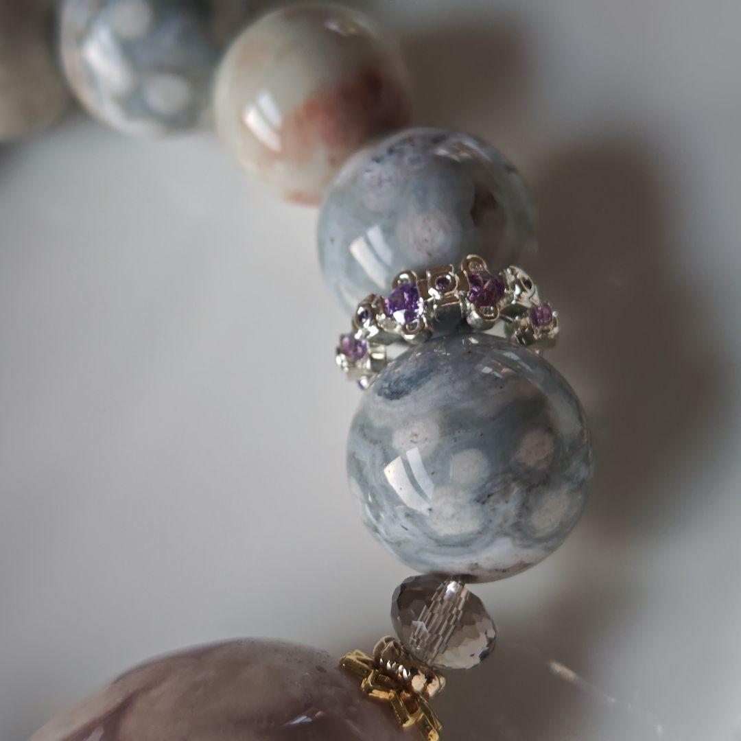 吉です♡新作♡ジオード有りのグレー桜瑪瑙特大タンブル、アラシャン、ジャスパ