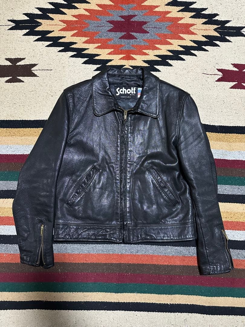 希少Schott USA レザー シングルライダースジャケット