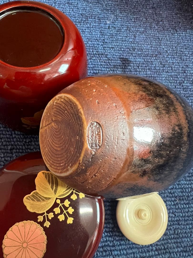 1176  茶入　棗　セット　蒔絵