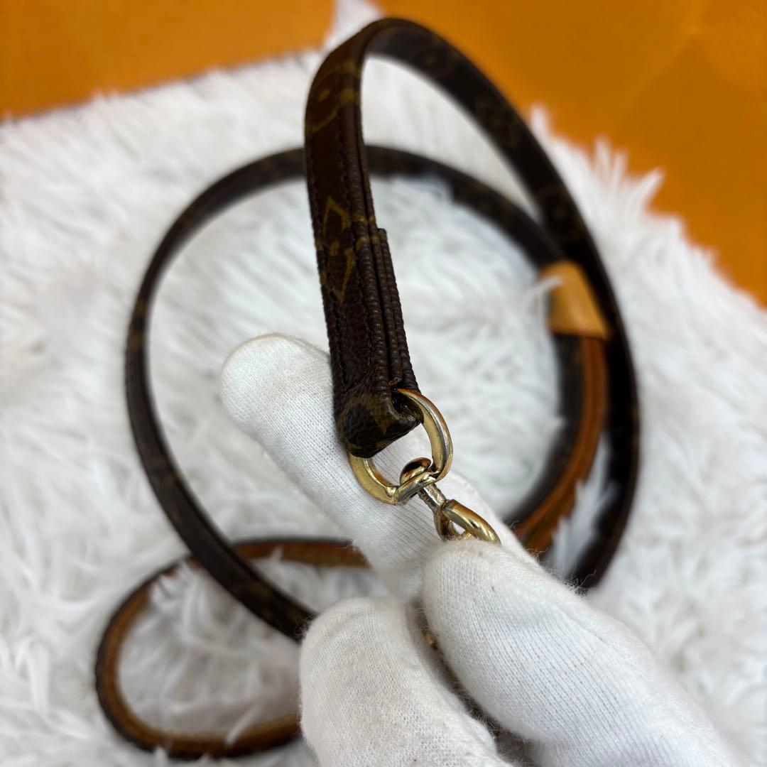 【美品✨】Louis Vuitton モノグラム レザー　小型犬用首輪　リード