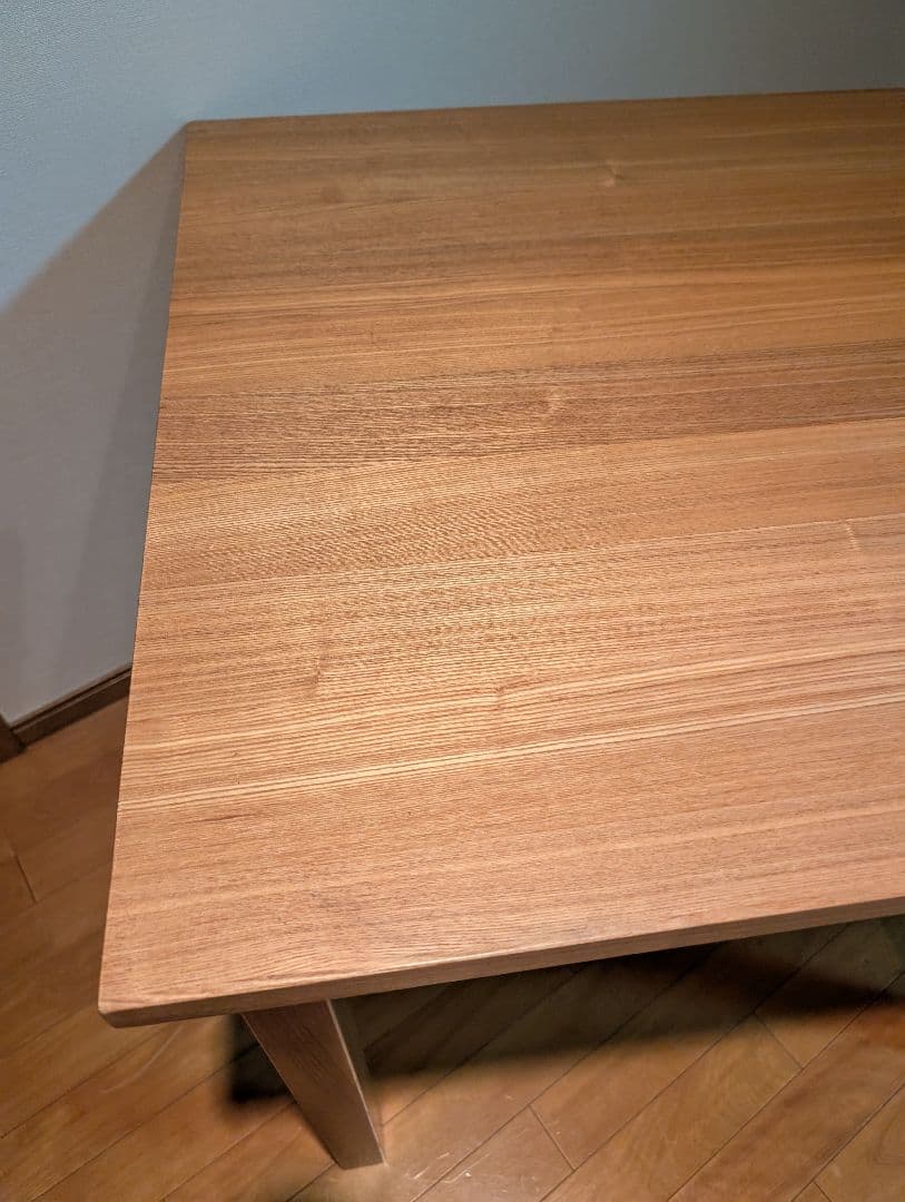 《送料込》無印良品 正方形 木製デスク 天然木 タモ材 廃盤 机 ダイニング