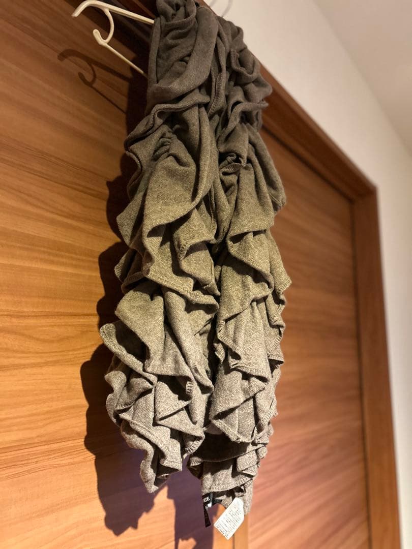 カシミア100% ロングマフラー チャコールグレーからブラウン色味