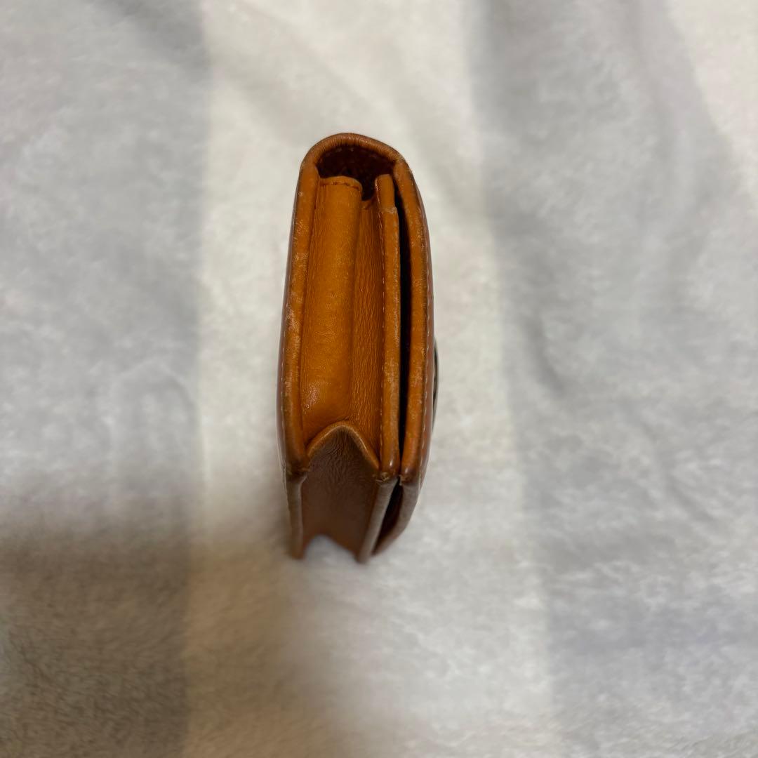 ディオール 二つ折り財布 レザー CDロゴ ヴィンテージ オレンジ