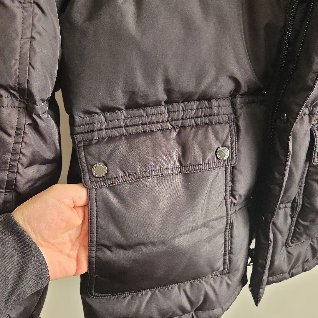 バーバリーブラックレーベル タヌキ毛 ダウンジャケット XL 黒 クリーニング済