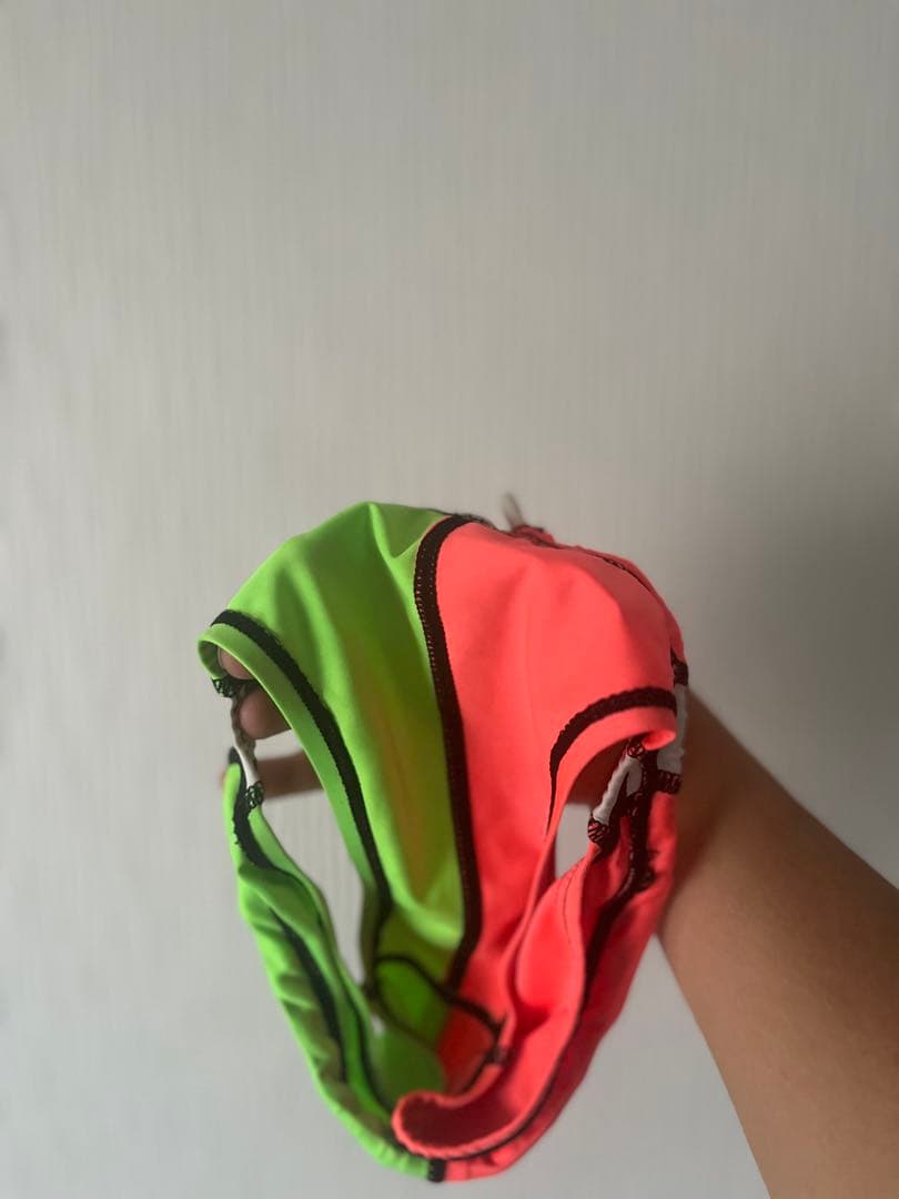 speed 競パン 競泳水着 ピンクとグリーン バイカラー 140