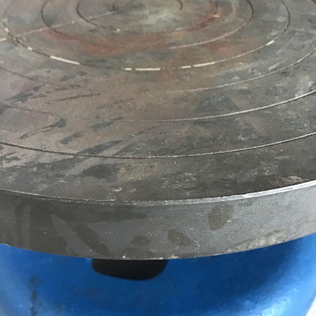 茶道具　鉄製　廻転台　炉の灰用摺鉢回転台　サビ有り　配送用箱　S1045KD
