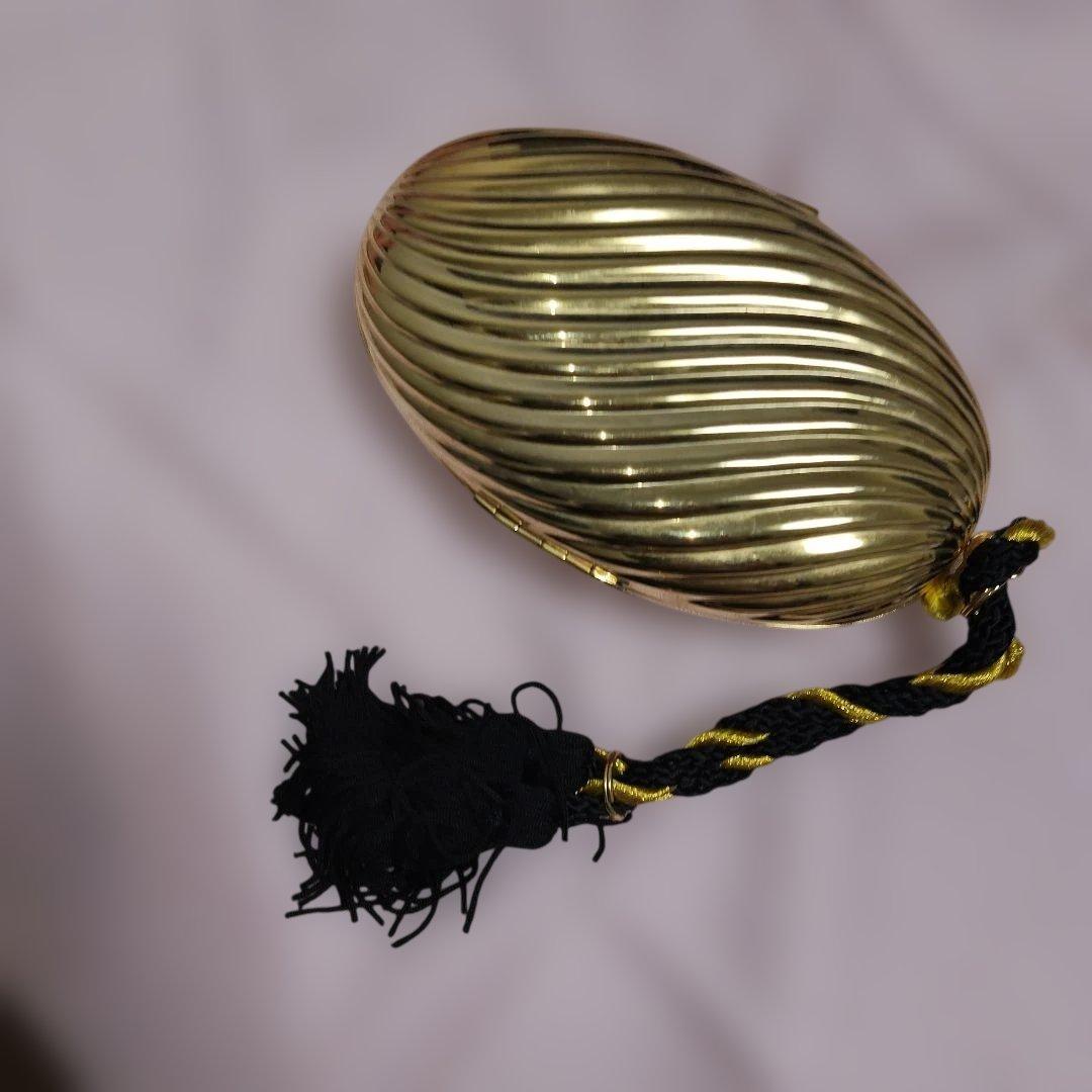 80'sビンテージ！タッセル付き ゴールド スワール クラッチバッグ パーティー