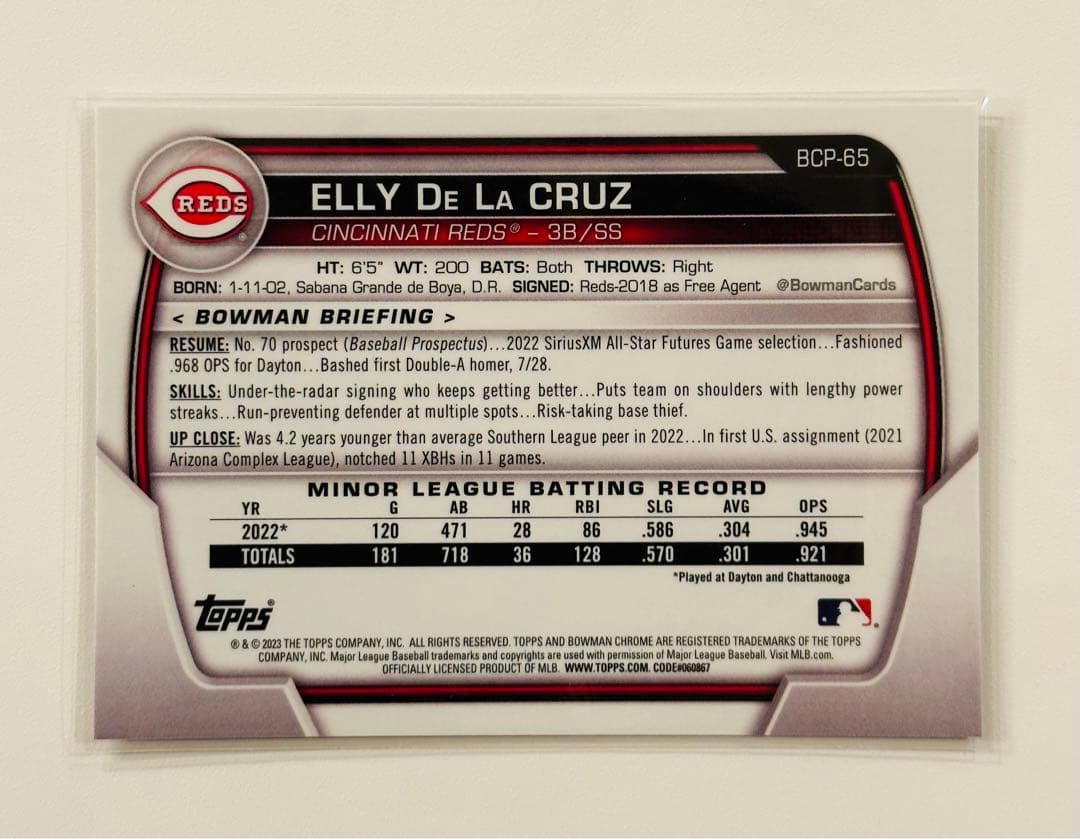 【激レア】Topps 2023 bowman Elly De La Cruz