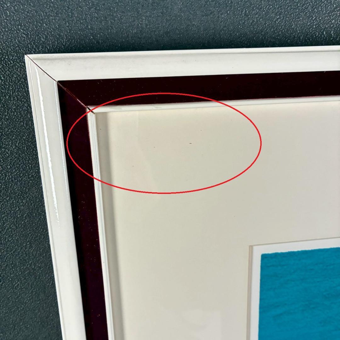 美品 ポール・ギヤマン「青い背景の花々」リトグラフ 大作 直筆サイン入 古径額