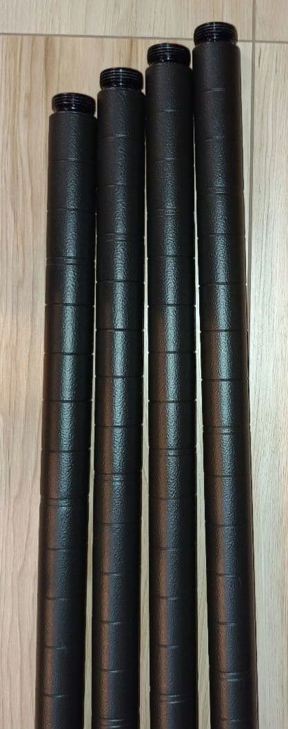 わ*！様 ルミナスノワール　ウッドシェルフ棚　7段　延長テンションポール　有孔ボ