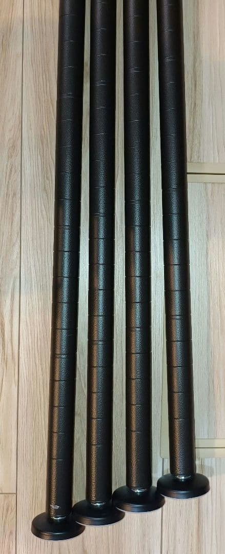 わ*！様 ルミナスノワール　ウッドシェルフ棚　7段　延長テンションポール　有孔ボ