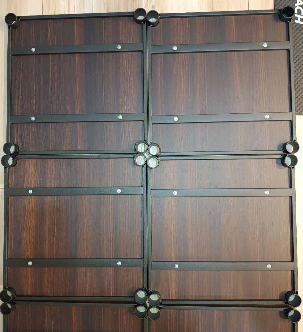 わ*！様 ルミナスノワール　ウッドシェルフ棚　7段　延長テンションポール　有孔ボ