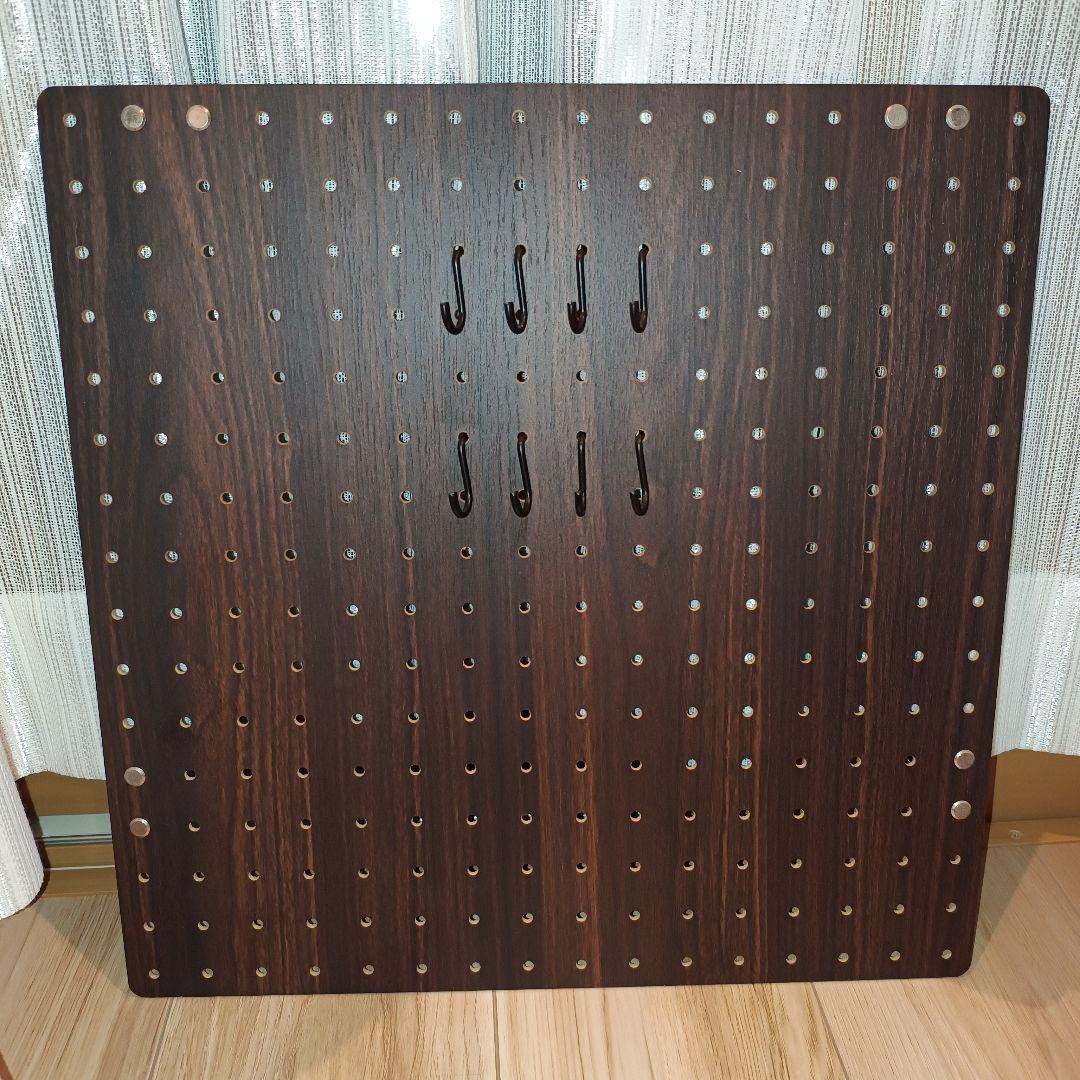 わ*！様 ルミナスノワール　ウッドシェルフ棚　7段　延長テンションポール　有孔ボ