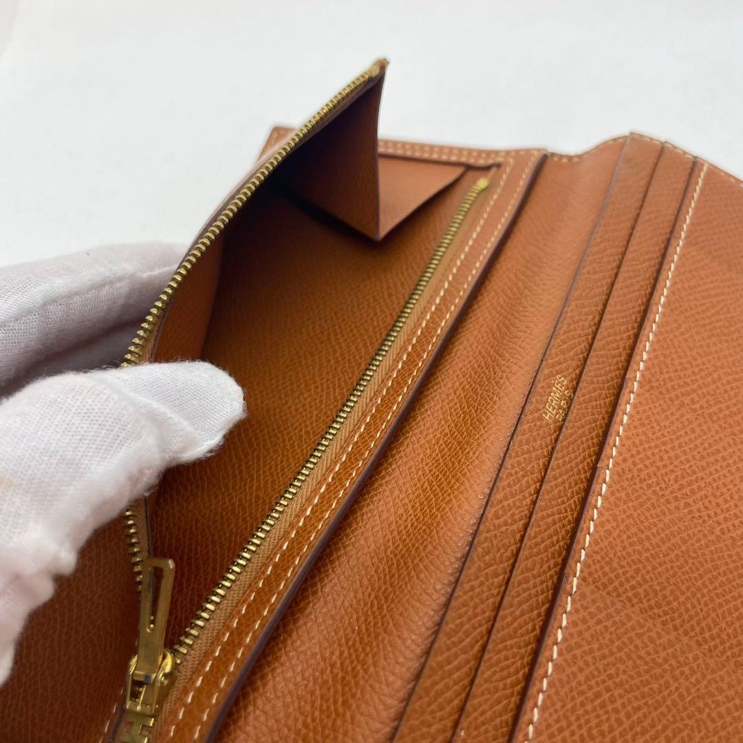 【美品/正規品】エルメス 長財布 二つ折り ベアンスフレ ヴォーエプソン レザー