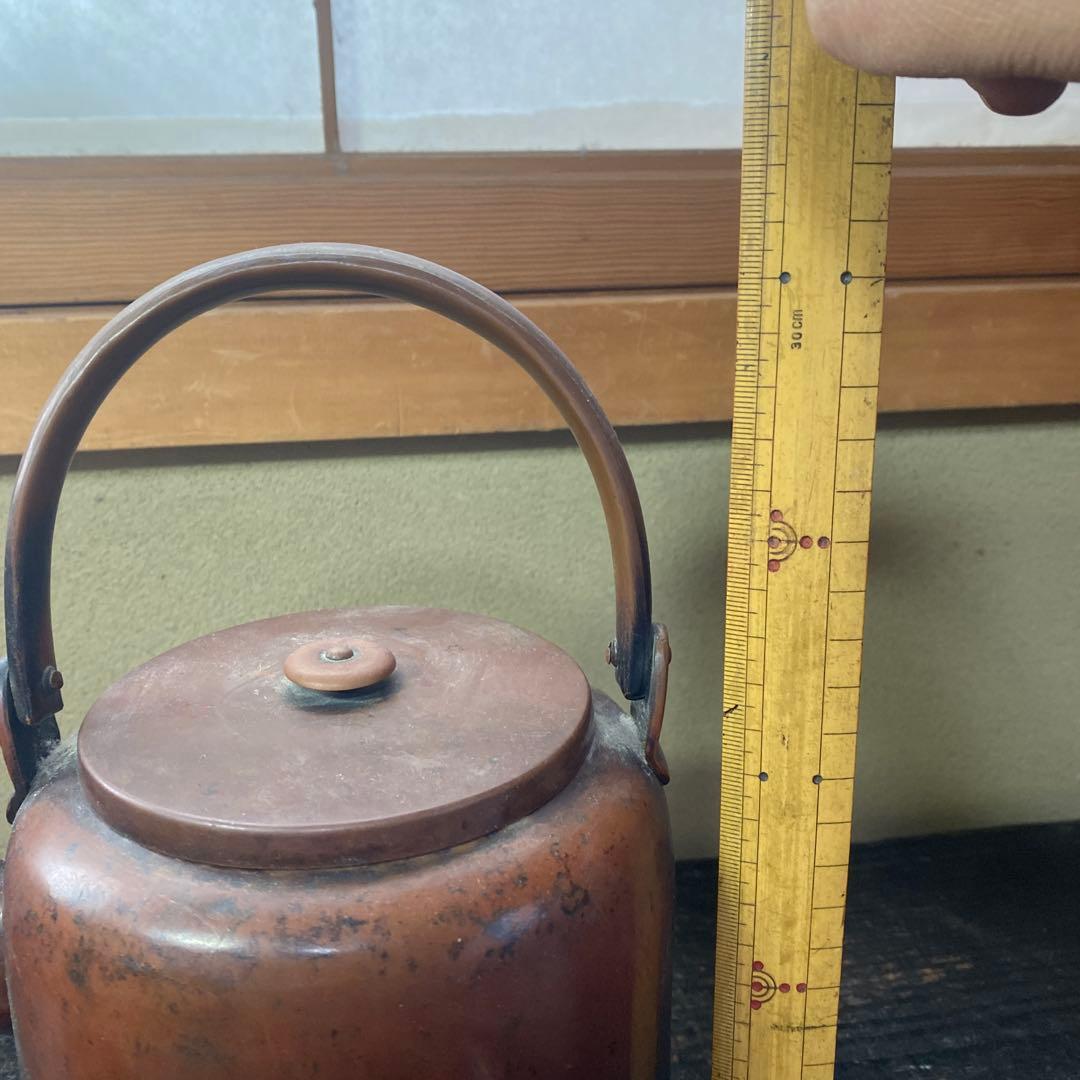 銅製 筒形やかん25cm17cm