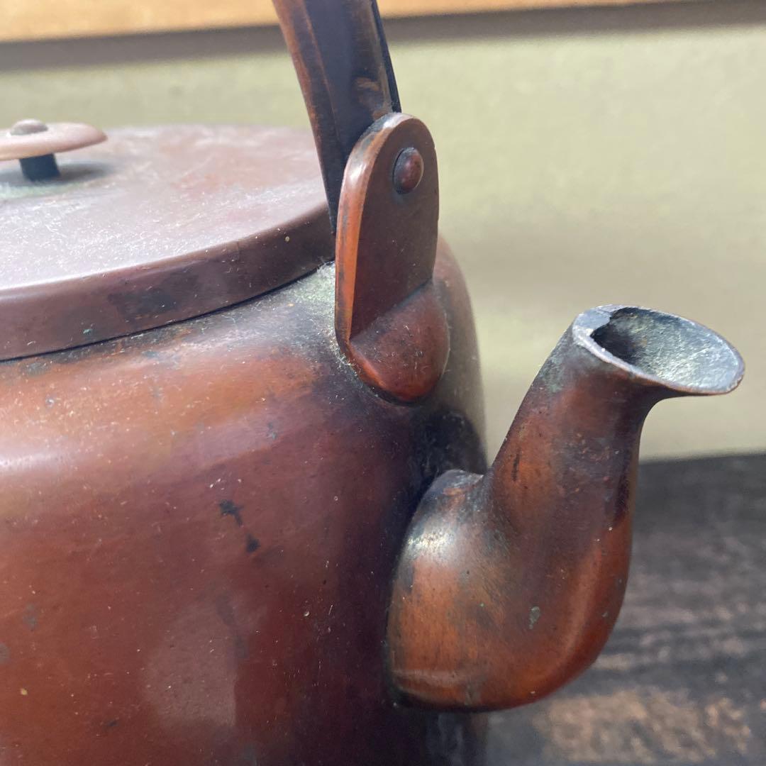 銅製 筒形やかん25cm17cm