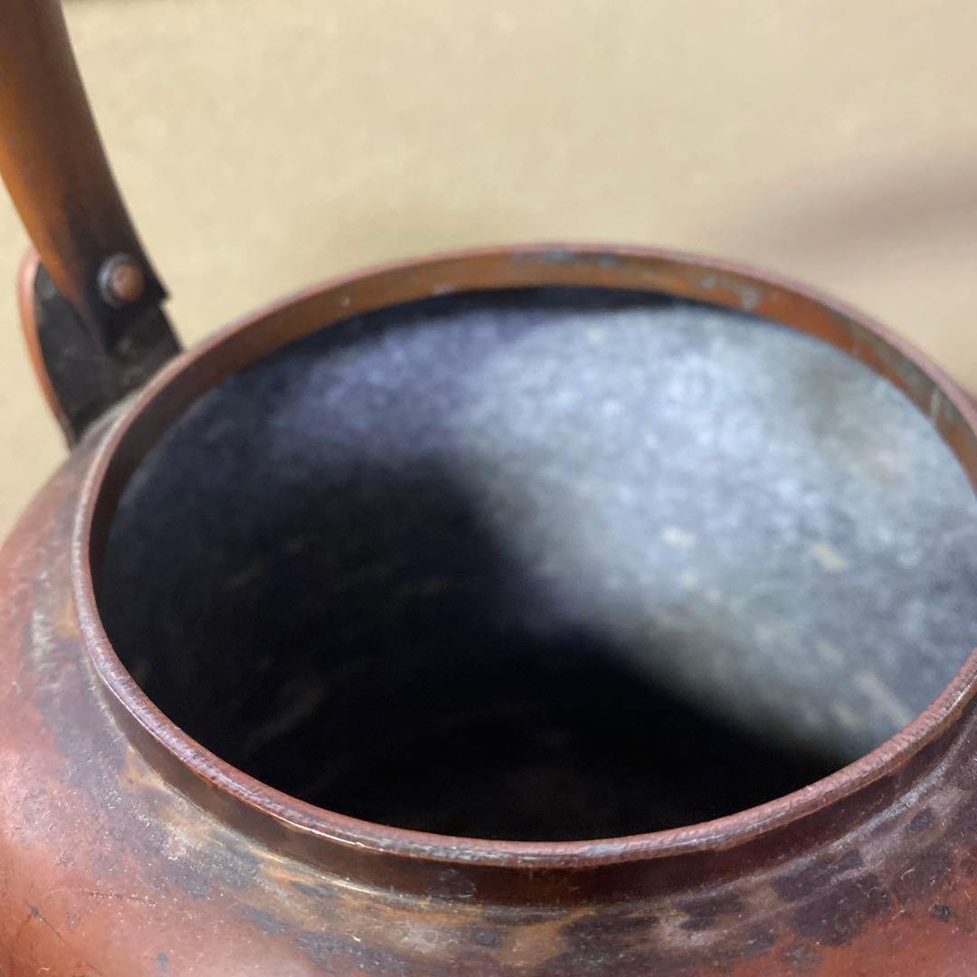 銅製 筒形やかん25cm17cm