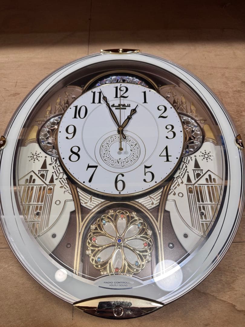 リズム Small World 電波時計 4MN509RH（動作確認済・美品）